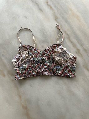 Victoria’s Secret 100% Silk Multicolor Paisley Bralette size S